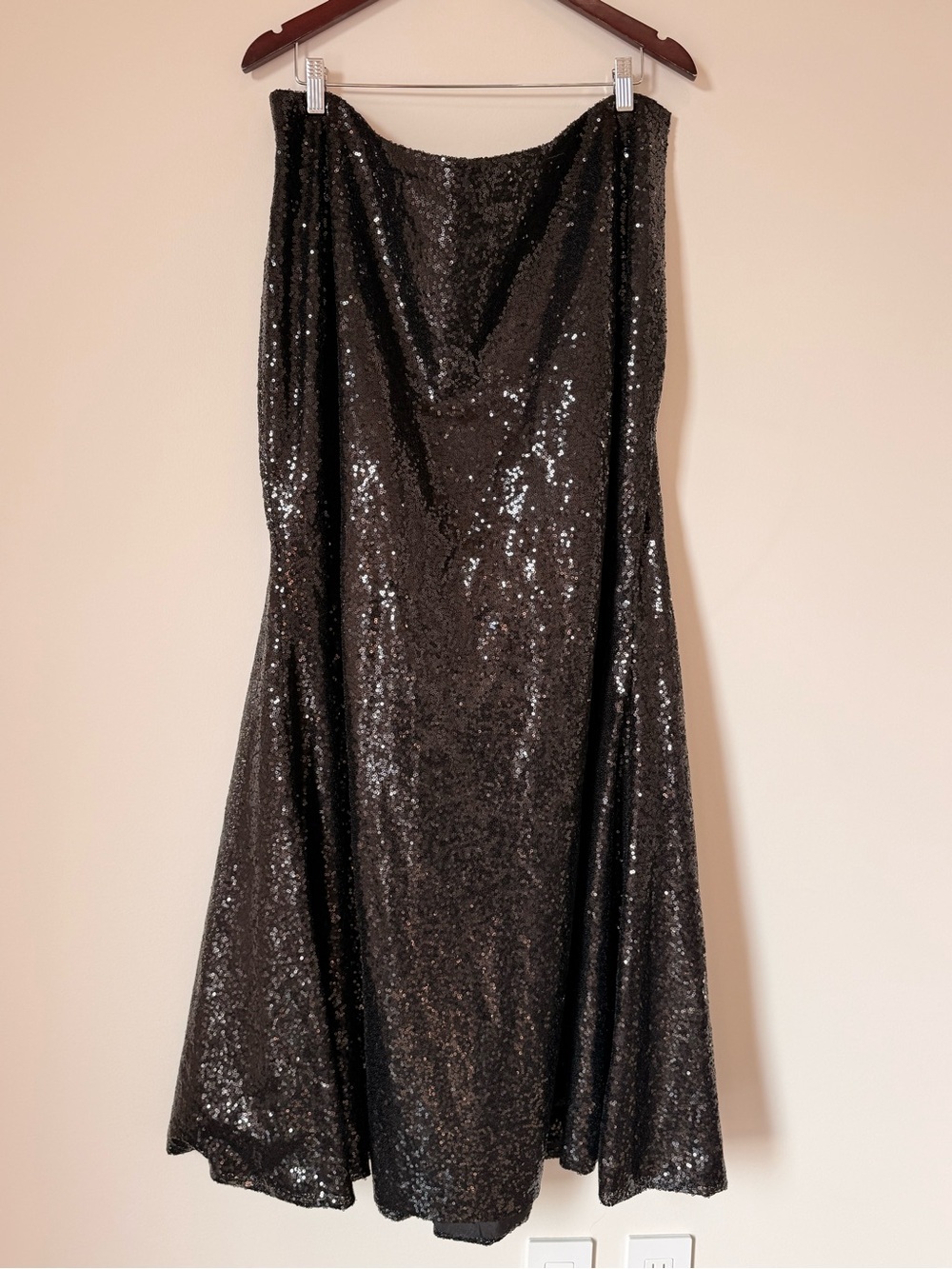 Black Sequin mermaid cut maxi skirt
